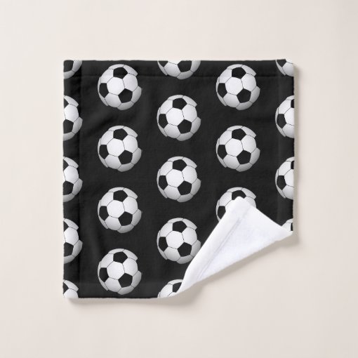 Sports soccer ball themed bathroom towel set | Zazzle