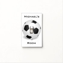 Sports Soccer Ball with Optional Kids Room Name Light Switch Cover