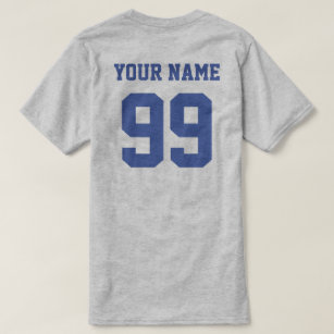 Sports Soccer Baseball Team Front Back Name Number T-Shirt