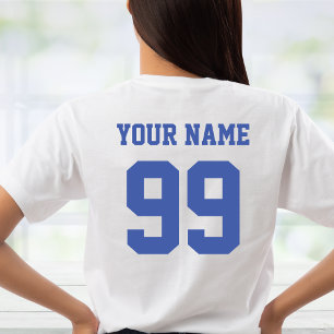 Sports Soccer Baseball Team Front Back Name Number T-Shirt