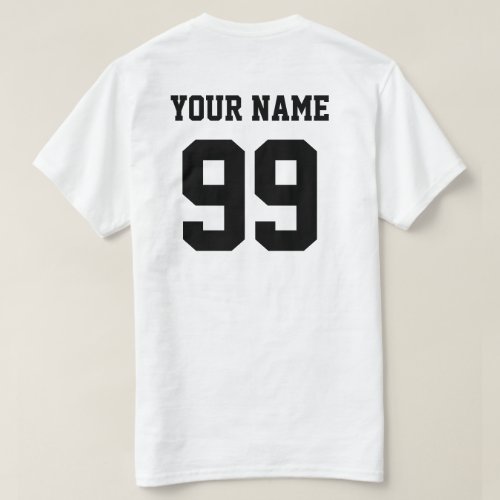 Sports Soccer Baseball Team Front Back Name Number T_Shirt