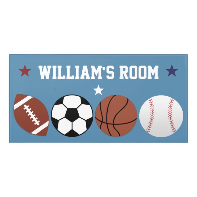 Sports Soccer/Basket/Baseball/Football Kid's Sign (Classic Front)