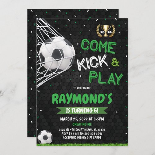 Sports Soccer Birthday Invitation