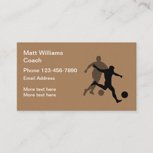 Sports Soccer Coach Modern Business Card