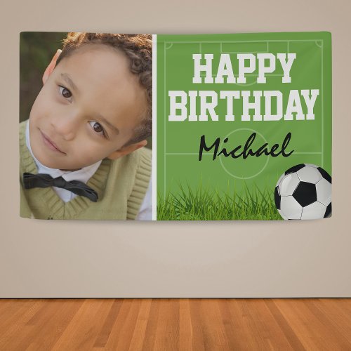 Sports Soccer Football Birthday Party Banner