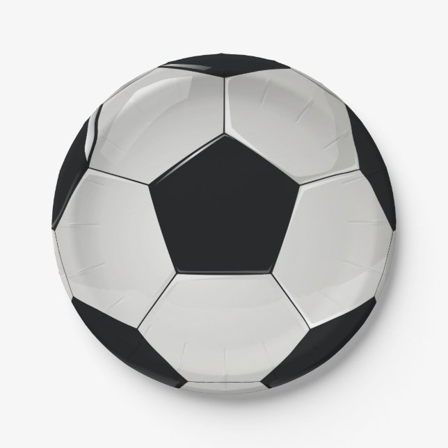 Sports Soccer Football Party Paper Plates (Front)