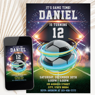 Sports Soccer Party Birthday Invitation
