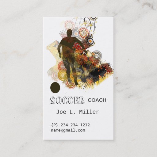 Customizable Sports Soccer Running Ball Urban Vector Business Card Templates