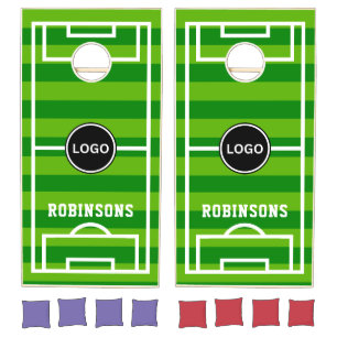 Sports Soccer Team Logo Cornhole Set
