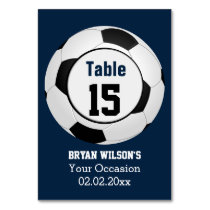 Sports Soccer theme Personalized table numbers