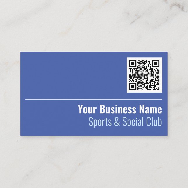 Sports & Social Club QR Code Business Card (Back)