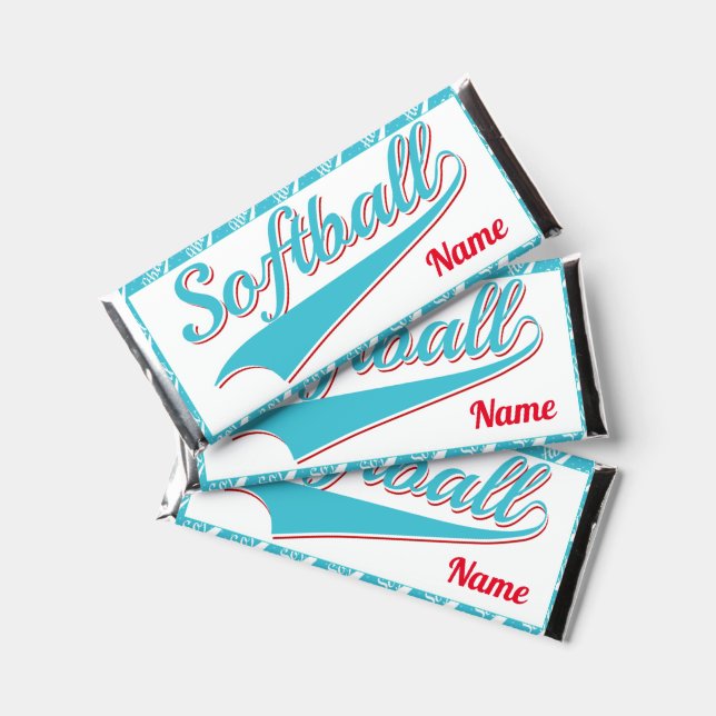 Sports Softball Birthday Candy Bar Wrapper Favors (Front)