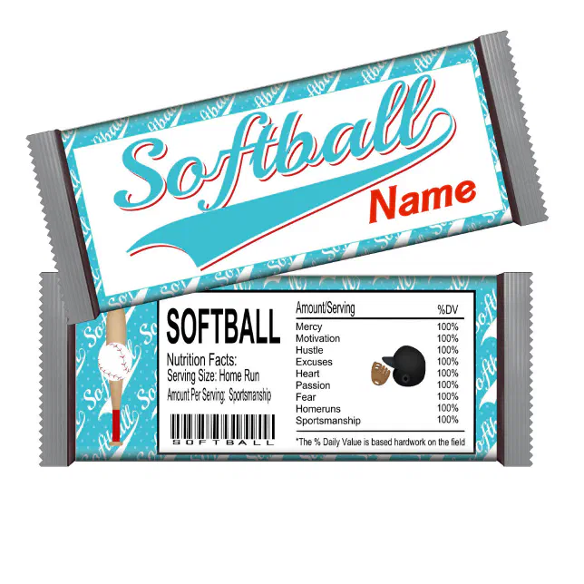 Sports Softball Birthday Candy Bar Wrapper Favors Notepad | Zazzle