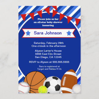 Sports Sport Baby Shower invitation Boy