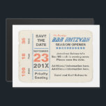Sports Star Bar Mitzvah Save the Date Blue Magnetic Invitation<br><div class="desc">Every great Bar Mitzvah begins with a little buzz. Generate some of your own with this save the date magnetic invitation that mimics a classic sporting event ticket. Plus, you can customize virtually all of the printed information with your information…just fill in the fields! It’s perfect for a sports themed...</div>