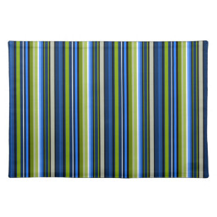 Sports Stripe Blue and Green Cloth Placemat