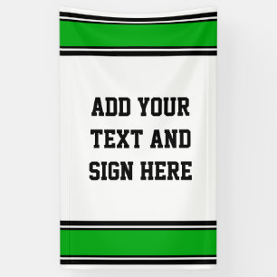 SPORTS STRIPES - Green Black White + your ideas Banner