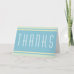 SPORTS STRIPES - Pastel Blue Yellow + your text Thank You Card