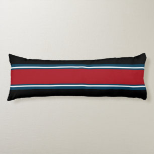 Sports Stripes red blue + your backgr. color Body Pillow