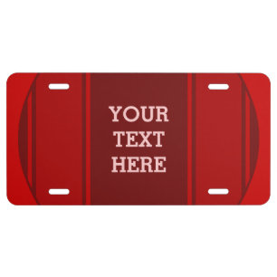 SPORTS STRIPES - Red + your text License Plate