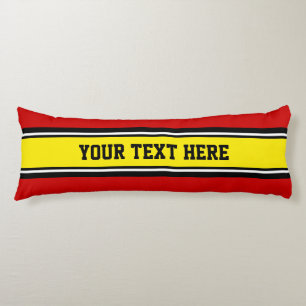 Sports Stripes yellow black + your backgr. color Body Pillow