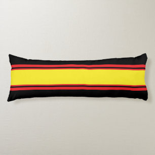 Sports Stripes yellow red + your backgr. color Body Pillow