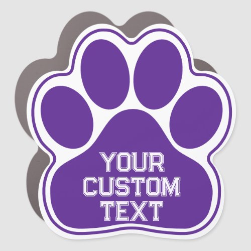 Sports Style Custom Paw Print _ Purple Car Magnet