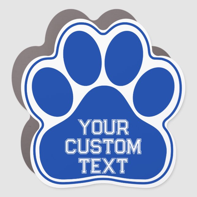 Sports Style Custom Paw Print - Royal Blue Car Magnet (Front)