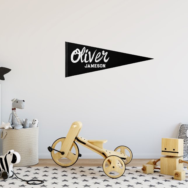 Sports Style Room Décor Monogram Kids Name Pennant Flag (Creator Uploaded)
