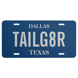 Sports Tailgate Tag Custom Colors License Plate