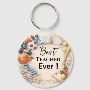 Sports Teacher Thank You Gift End of School Year Keychain