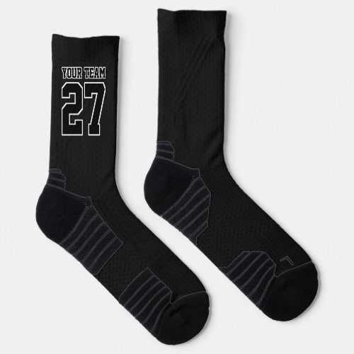 Sports Team Black Dotted Varsity Basketball Socks