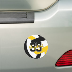 sports team black gold volleyball locker or car magnet