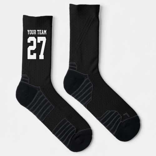 Sports Team Black White Varsity Basketball Socks