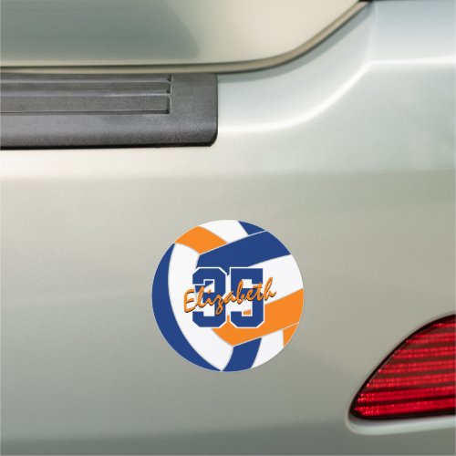 sports team blue orange volleyball locker or car magnet