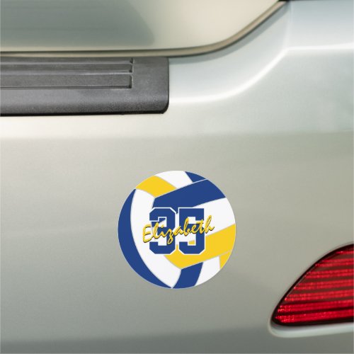 sports team colors blue gold volleyball locker or car magnet