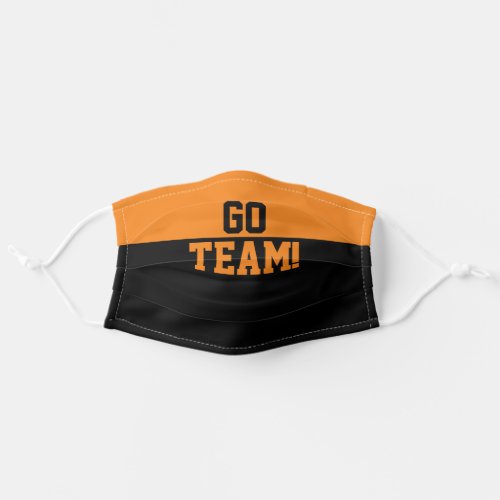 Sports Team Colors Orange and Black Spirit Adult Cloth Face Mask