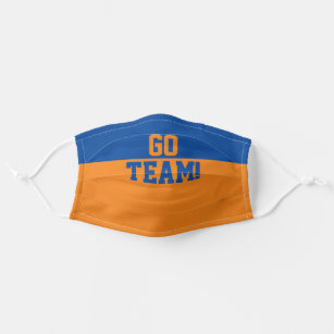 Sports Team Colors Orange and Blue Spirit Adult Cloth Face Mask