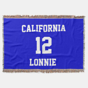 Sports Team Fan Customized Medium Blue Throw Blanket