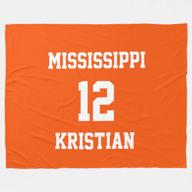 Sports Team Fan Personalized Tangelo Fleece Blanket (Front (Horizontal))