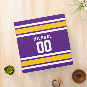 Sports Team Football Jersey Custom Name 3 Ring Binder