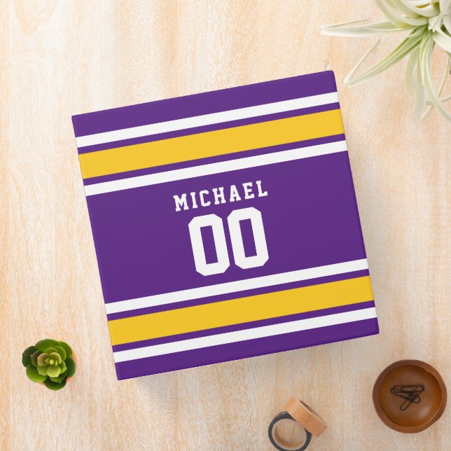 Sports Team Football Jersey Custom Name 3 Ring Binder (In Situ)