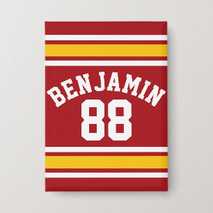 Sports Team Football Jersey Custom Name Number Button