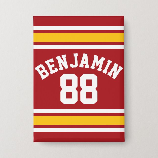 Sports Team Football Jersey Custom Name Number Button (Front)