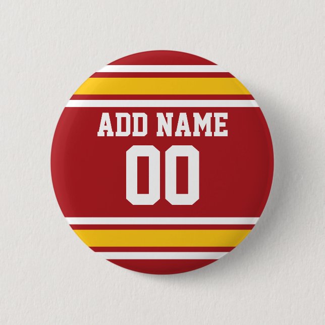 Sports Team Football Jersey Custom Name Number Button (Front)
