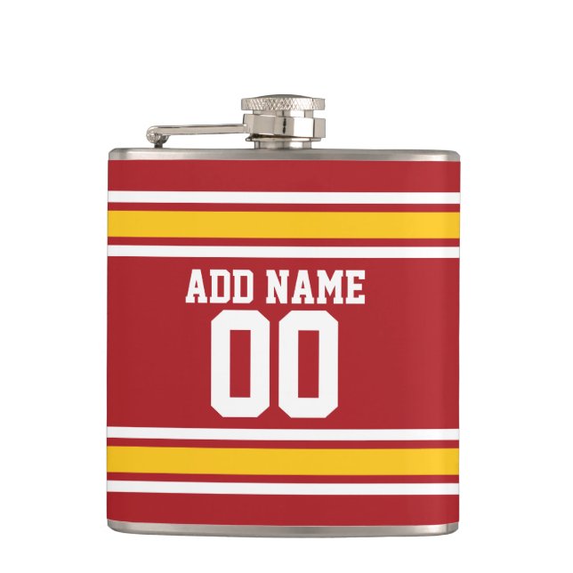 Sports Team Football Jersey Custom Name Number Flask (Front)