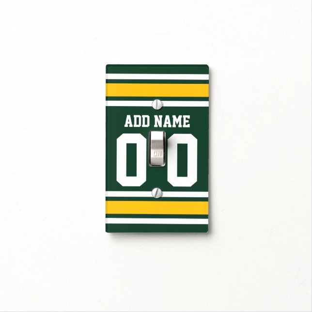 Sports Team Football Jersey Custom Name Number Light Switch Cover (In Situ)