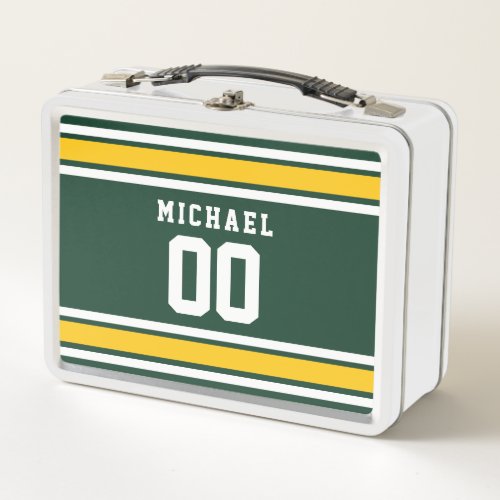 Sports Team Football Jersey Custom Name Number Metal Lunch Box