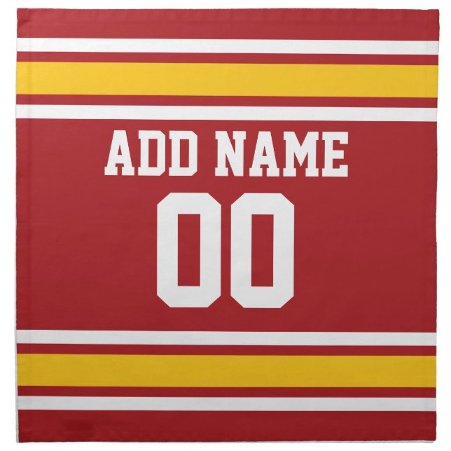 Sports Team Football Jersey Custom Name Number Napkin (Front)