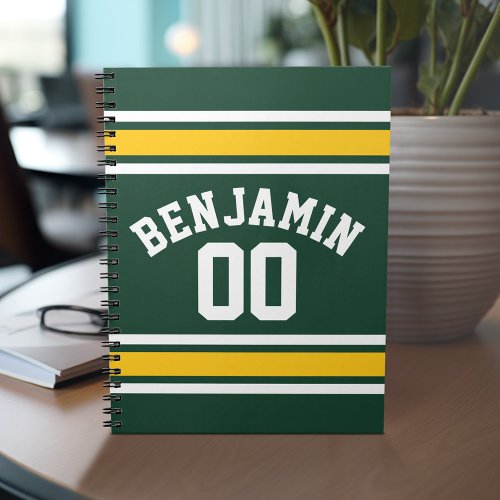 Sports Team Football Jersey Custom Name Number Notebook